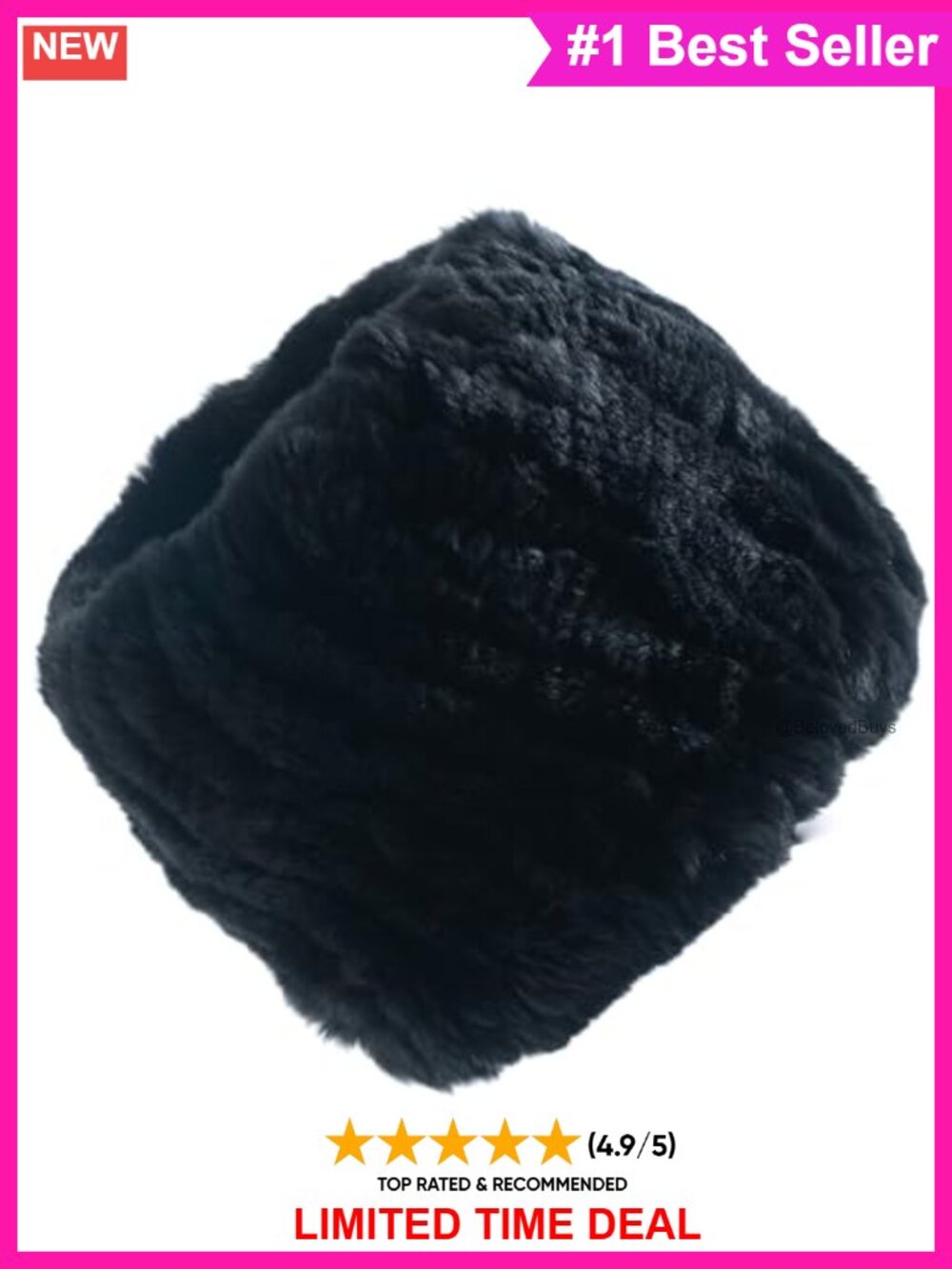 Real Rex Rabbit Fur Headband Neck Warmer Ear Warmer